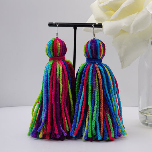 One Bump Tassel Earrings