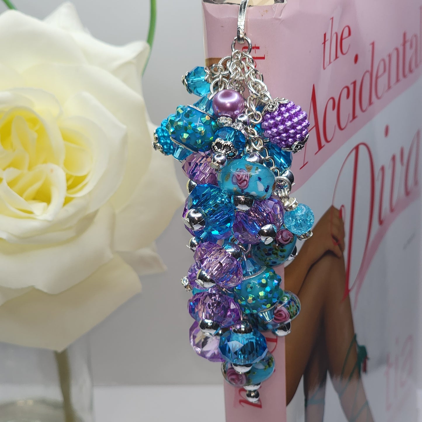 Turquoise & Purple Beaded Bookmark